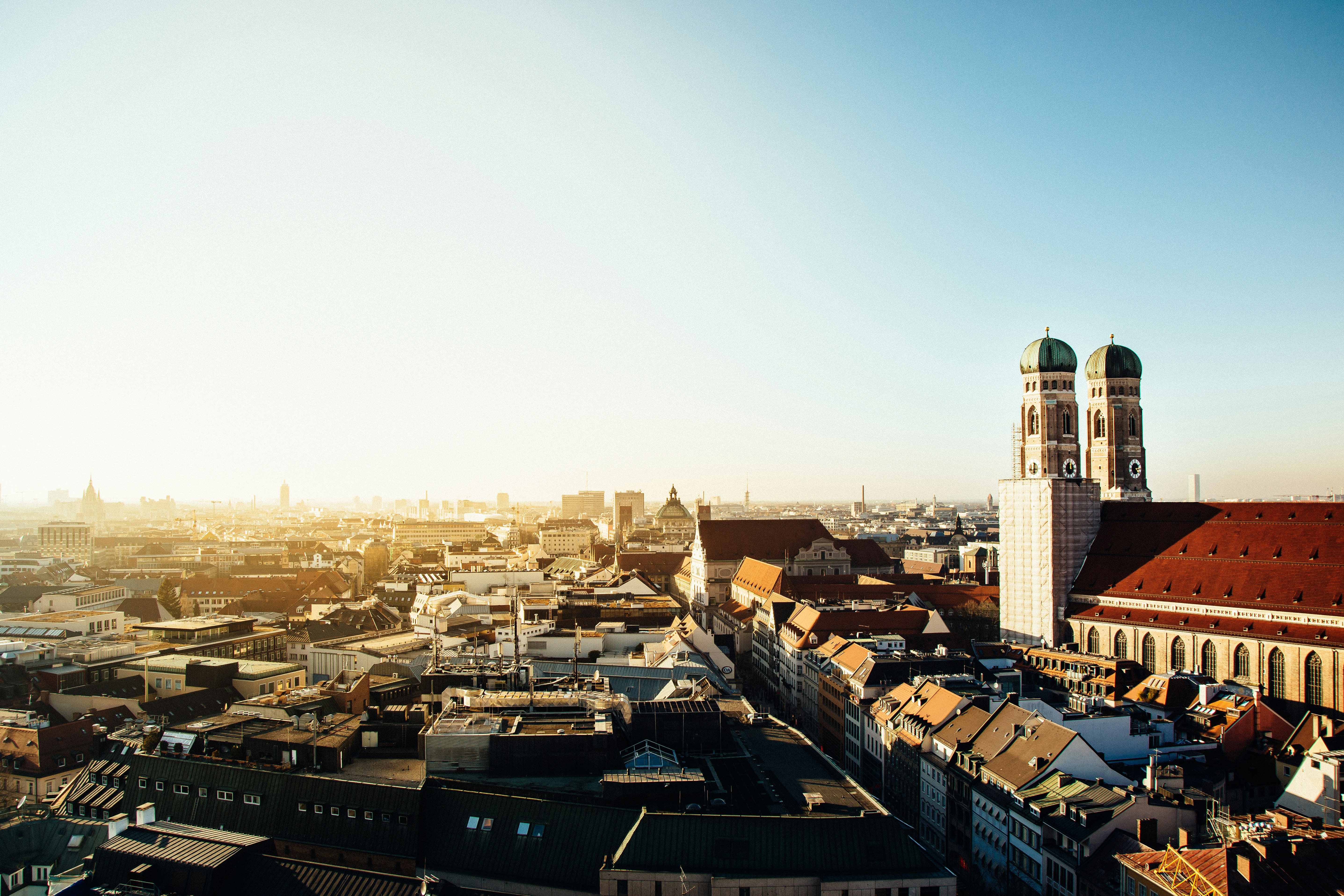 Münchner Stadtansicht mit Blick über die bayerische Landeshauptstadt